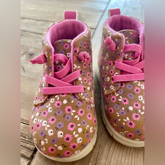 Carter's Pink Floral Baby Walker Shoes - Picture 5 of 14